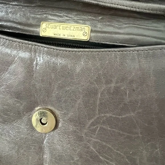 Stuart Weitzman Crossbody bag Grey colorblock leather purse